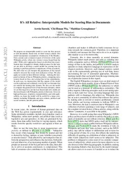 It's All Relative: Interpretable Models for Scoring Bias in Documents