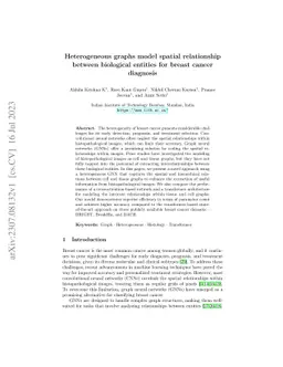 Heterogeneous graphs model spatial relationships between biological
  entities for breast cancer diagnosis