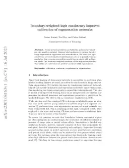 Boundary-weighted logit consistency improves calibration of segmentation
  networks