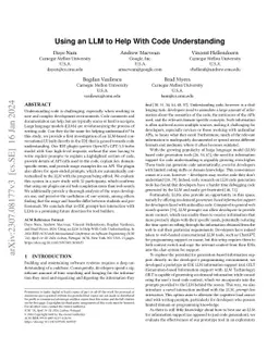 Using an LLM to Help With Code Understanding