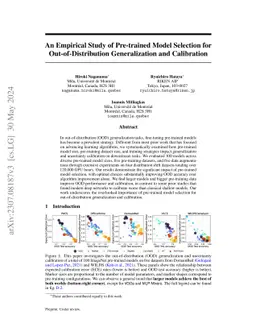 An Empirical Study of Pre-trained Model Selection for Out-of-Distribution Generalization and Calibration