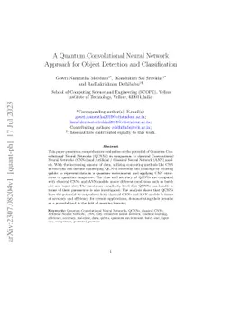 A Quantum Convolutional Neural Network Approach for Object Detection and
  Classification