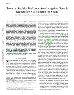 Towards Stealthy Backdoor Attacks against Speech Recognition via
  Elements of Sound
