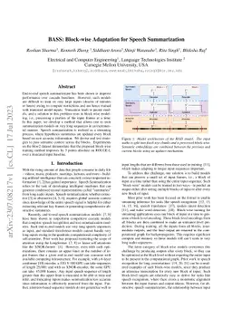 BASS: Block-wise Adaptation for Speech Summarization