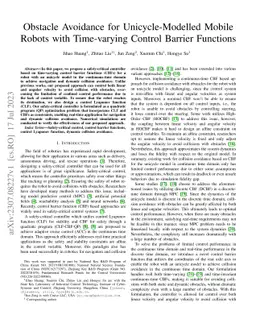 Obstacle Avoidance for Unicycle-Modelled Mobile Robots with Time-varying
  Control Barrier Functions