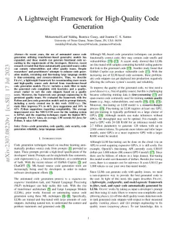 A Lightweight Framework for High-Quality Code Generation