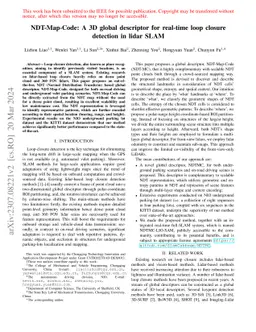 NDT-Map-Code: A 3D global descriptor for real-time loop closure
  detection in lidar SLAM