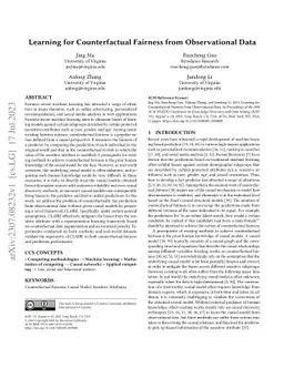 Learning for Counterfactual Fairness from Observational Data