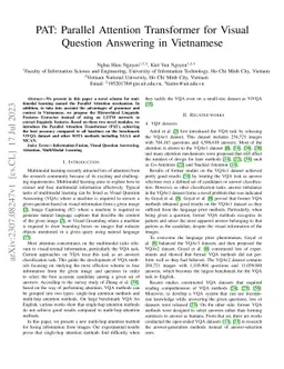 PAT: Parallel Attention Transformer for Visual Question Answering in
  Vietnamese