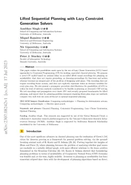 Lifted Sequential Planning with Lazy Constraint Generation Solvers