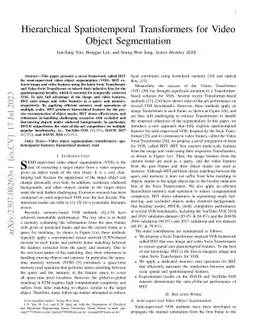 Hierarchical Spatiotemporal Transformers for Video Object Segmentation