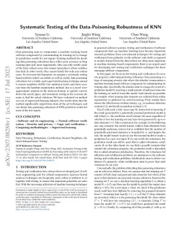 Systematic Testing of the Data-Poisoning Robustness of KNN