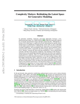 Complexity Matters: Rethinking the Latent Space for Generative Modeling