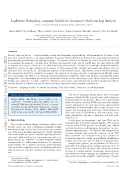 LogPrécis: Unleashing Language Models for Automated Malicious Log
  Analysis