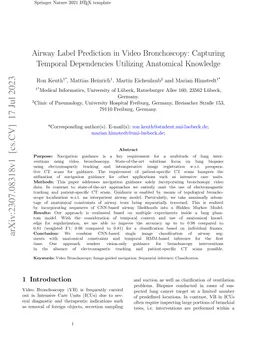 Airway Label Prediction in Video Bronchoscopy: Capturing Temporal
  Dependencies Utilizing Anatomical Knowledge