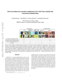 Soft Curriculum for Learning Conditional GANs with Noisy-Labeled and
  Uncurated Unlabeled Data