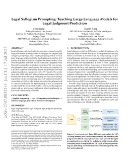 Legal Syllogism Prompting: Teaching Large Language Models for Legal
  Judgment Prediction