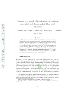 Gaussian processes for Bayesian inverse problems associated with linear
  partial differential equations