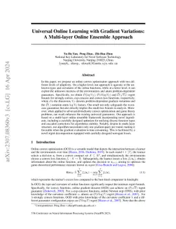 Universal Online Learning with Gradient Variations: A Multi-layer Online
  Ensemble Approach