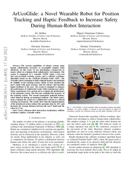 ArUcoGlide: a Novel Wearable Robot for Position Tracking and Haptic
  Feedback to Increase Safety During Human-Robot Interaction