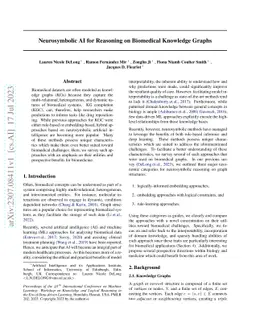 Neurosymbolic AI for Reasoning on Biomedical Knowledge Graphs