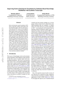 Improving End-to-End Speech Translation by Imitation-Based Knowledge
  Distillation with Synthetic Transcripts
