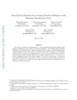Near-Optimal Bounds for Learning Gaussian Halfspaces with Random
  Classification Noise