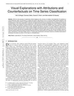 Visual Explanations with Attributions and Counterfactuals on Time Series
  Classification