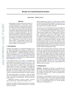 Results on Counterfactual Invariance