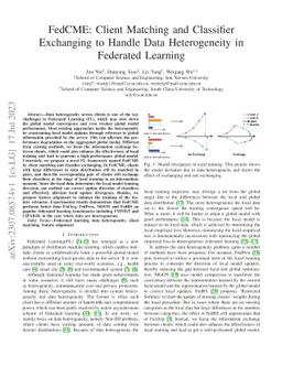 FedCME: Client Matching and Classifier Exchanging to Handle Data
  Heterogeneity in Federated Learning