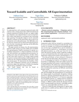 Toward Scalable and Controllable AR Experimentation