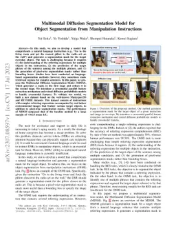 Multimodal Diffusion Segmentation Model for Object Segmentation from
  Manipulation Instructions