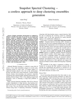 Snapshot Spectral Clustering -- a costless approach to deep clustering
  ensembles generation