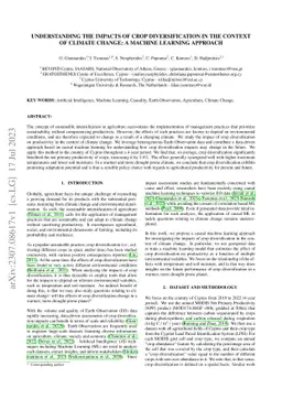 Understanding the impacts of crop diversification in the context of
  climate change: a machine learning approach