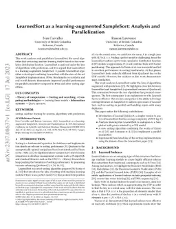 LearnedSort as a learning-augmented SampleSort: Analysis and
  Parallelization