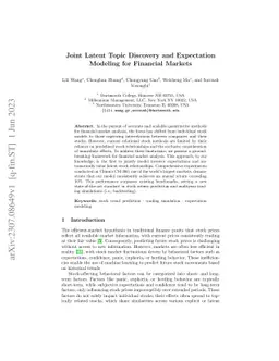 Joint Latent Topic Discovery and Expectation Modeling for Financial
  Markets