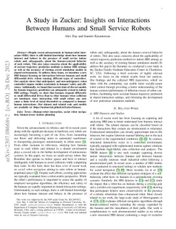 A Study in Zucker: Insights on Interactions Between Humans and Small
  Service Robots