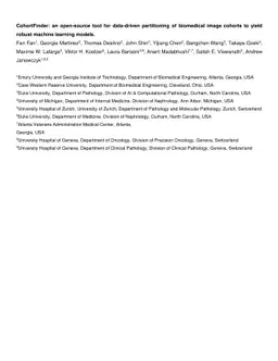 CohortFinder: an open-source tool for data-driven partitioning of
  biomedical image cohorts to yield robust machine learning models