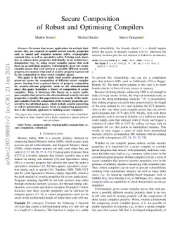 Secure Composition of Robust and Optimising Compilers