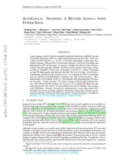 AlpaGasus: Training A Better Alpaca with Fewer Data