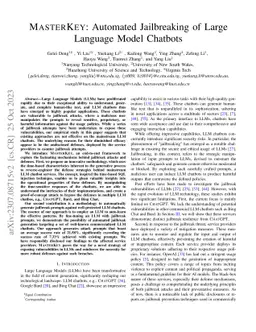 MasterKey: Automated Jailbreak Across Multiple Large Language Model
  Chatbots