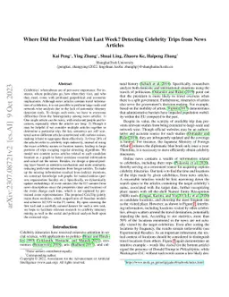 Where Did the President Visit Last Week? Detecting Celebrity Trips from
  News Articles