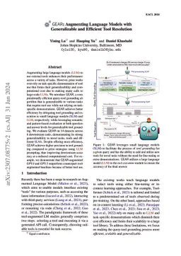 GEAR: Augmenting Language Models with Generalizable and Efficient Tool
  Resolution
