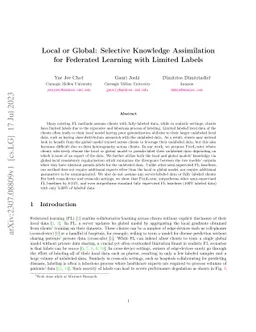 Local or Global: Selective Knowledge Assimilation for Federated Learning
  with Limited Labels