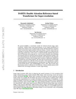 DARTS: Double Attention Reference-based Transformer for Super-resolution