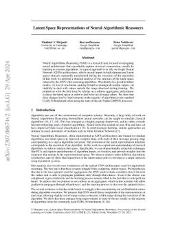 Latent Space Representations of Neural Algorithmic Reasoners