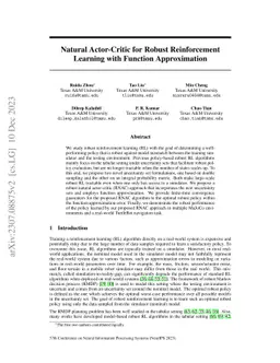 Natural Actor-Critic for Robust Reinforcement Learning with Function
  Approximation