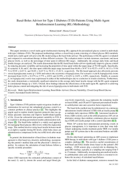 Basal-Bolus Advisor for Type 1 Diabetes (T1D) Patients Using Multi-Agent
  Reinforcement Learning (RL) Methodology