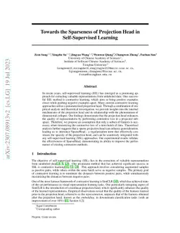 Towards the Sparseness of Projection Head in Self-Supervised Learning