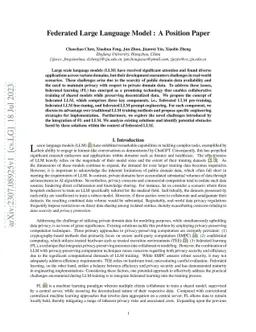 Federated Large Language Model: A Position Paper